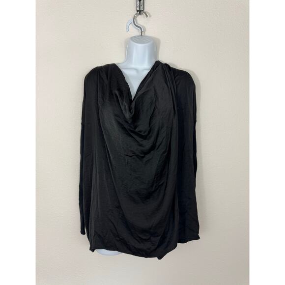 AllSaints Erma Cowl Neck Black Top Small NWT $150 - Picture 2 of 10